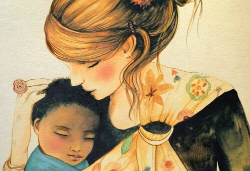親子のハグ