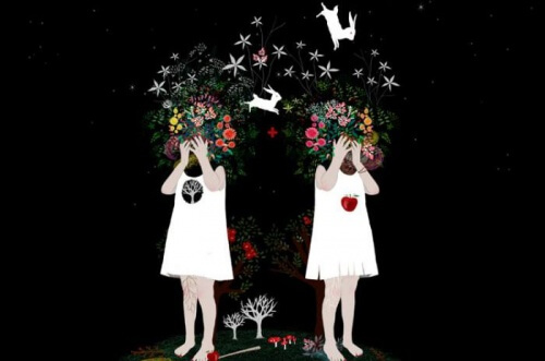花を持つ少女