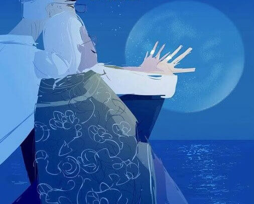 海を眺める人