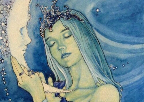 月と女性