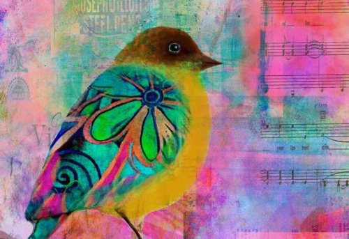 カラフルな鳥の絵