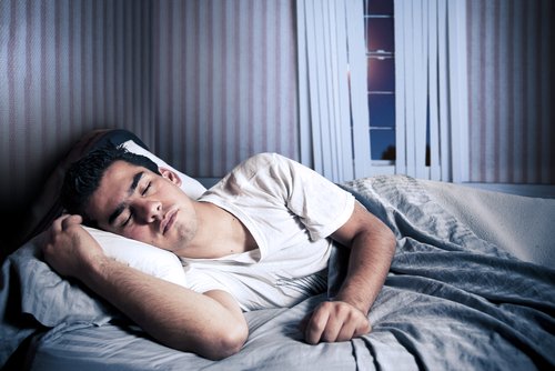 A sleeping man