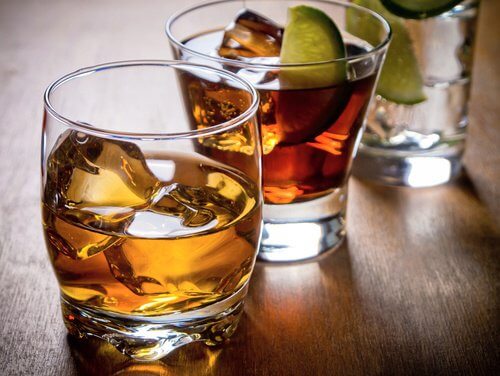 Glasses of alcohol