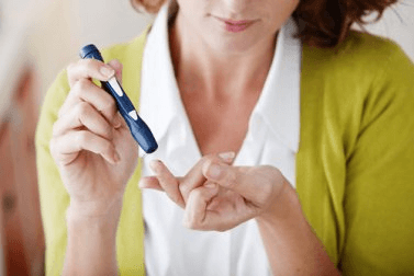 woman checking her finger