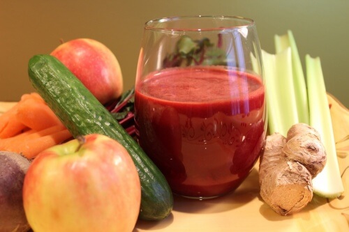Vegetables and juice