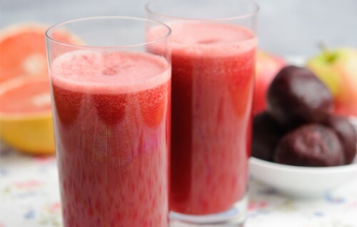 Two glasses of fruits juice