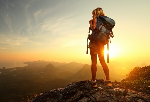Woman on cliff