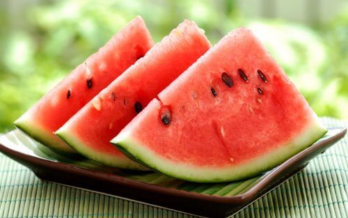 Sliced watermelon