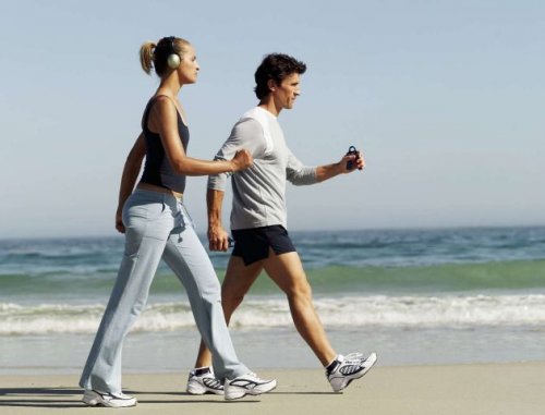 Walking on shore