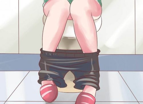 便座に腰かける