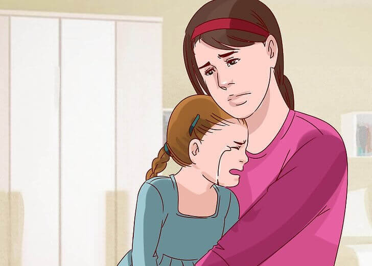 母親と泣いている子供