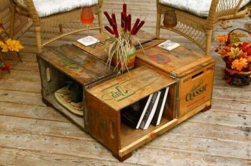 リサイクル 家具：フルーツボックスで作るテーブル