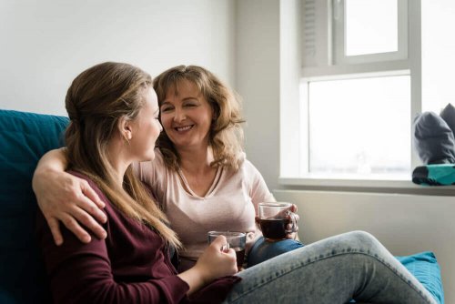 会話をする親子