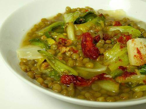 レンズ豆と野菜