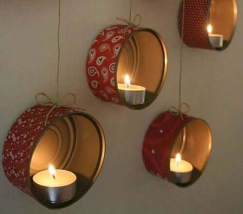 アルミ缶のキャンドルホルダー